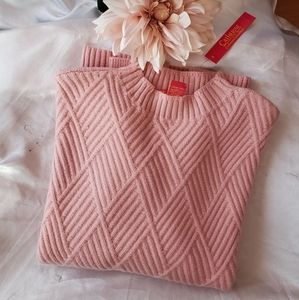 Catherine Malandrino Mockneck Sweater Pink Size Large Petite